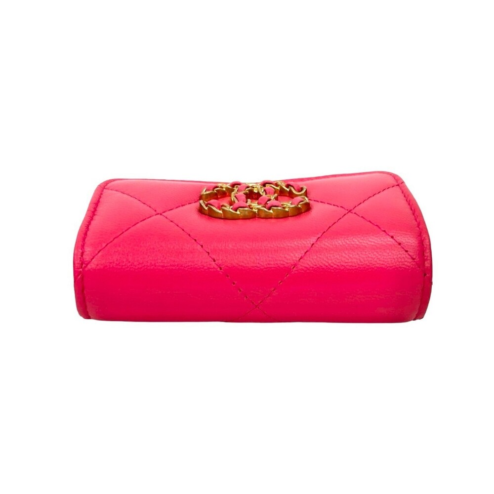 CHANEL Authentic Pink Leather Logo Wallet - Picture 3 of 10